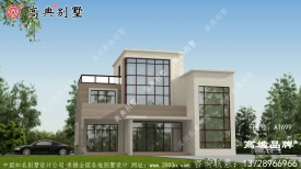 这款现代小别墅，色彩清新，是适合乡村的房子。