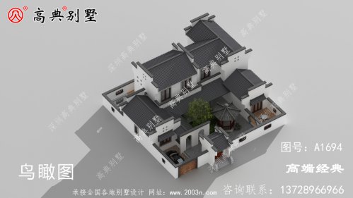 义乌市自建农村二层住宅户型图，带小院，享受